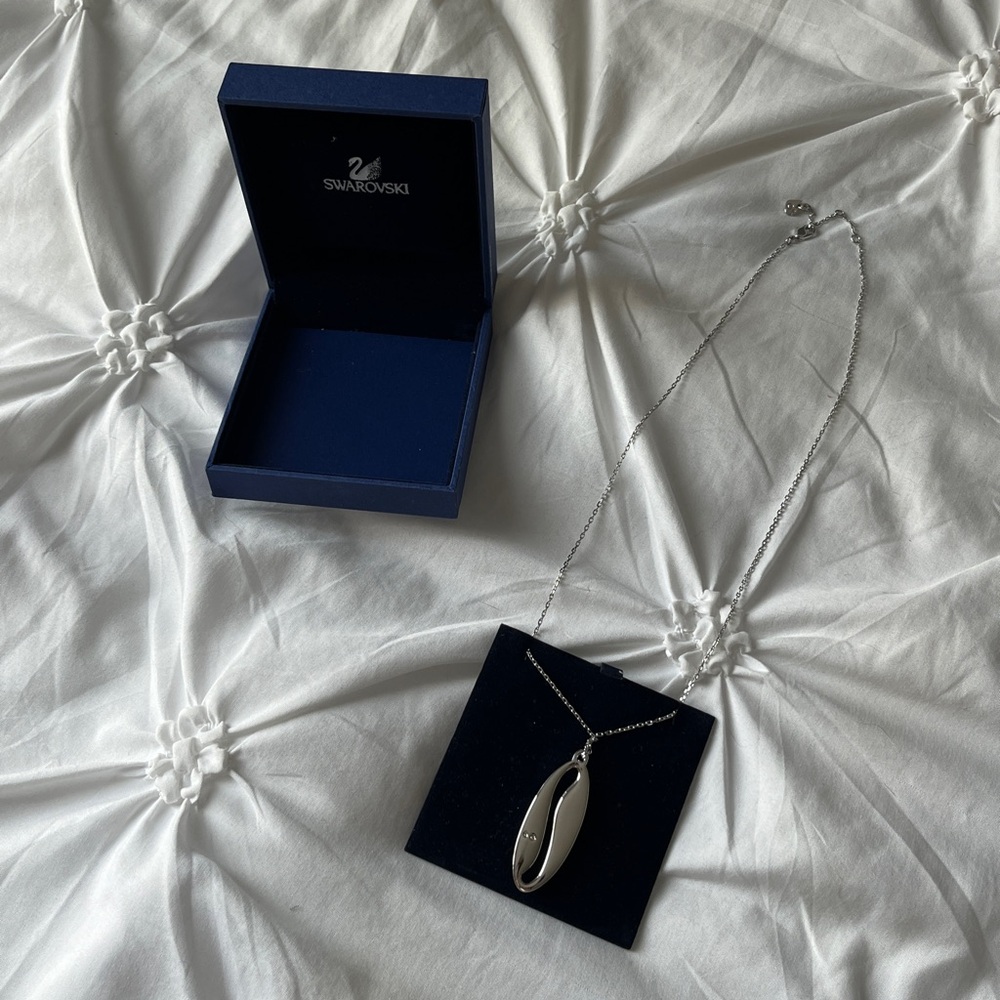Swarovski Silver and Black Pendant Necklace